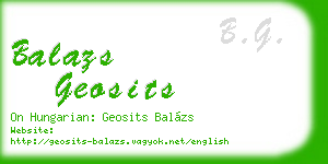 balazs geosits business card