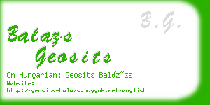 balazs geosits business card